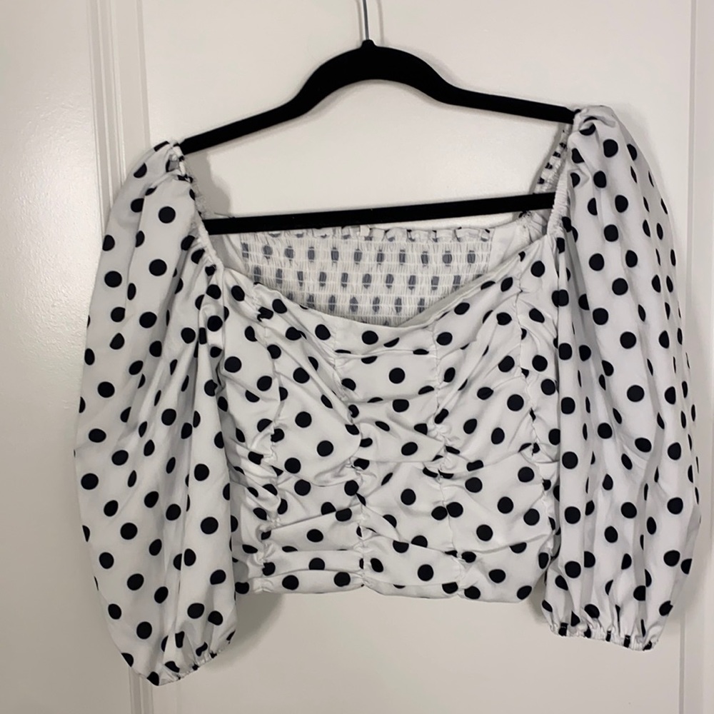 White Polka Dot Blouse